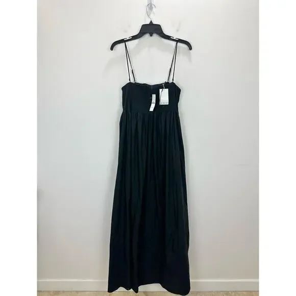 J.Crew Collection Strapless Notched Maxi Dress Cotton Formal Black US 4 NWT - Picture 5 of 13